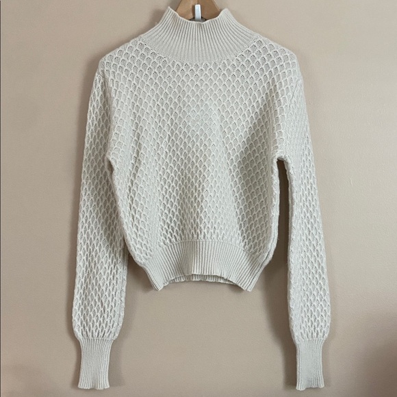 La Ligne  Mini Honeycomb Cashmere Mock neck Sweater Small - Picture 2 of 9